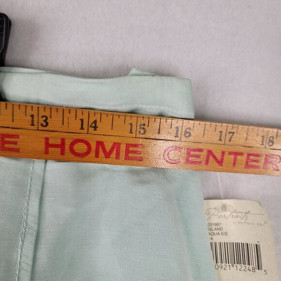 90s Linen Maxi Skirt Size 14 Portraits By Northern Isles Island Aqua Ice Vintage - Picture 5 of 7